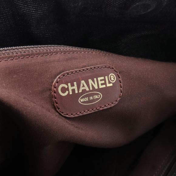 CHANEL Coco Mark Tote Bag Denim Leather Black Brown - Picture 4 of 10